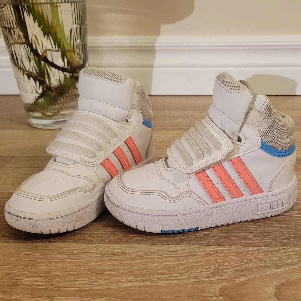 Adidas Kids' White and Pink Sneakers